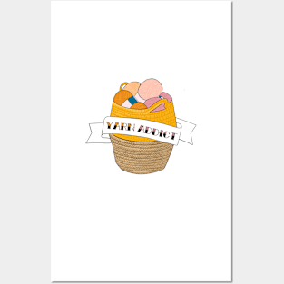 Yarn Addict Wool Basket Tattoo Sticker Posters and Art